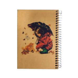 دفتر یادداشت طرح دختر بچه و گربه